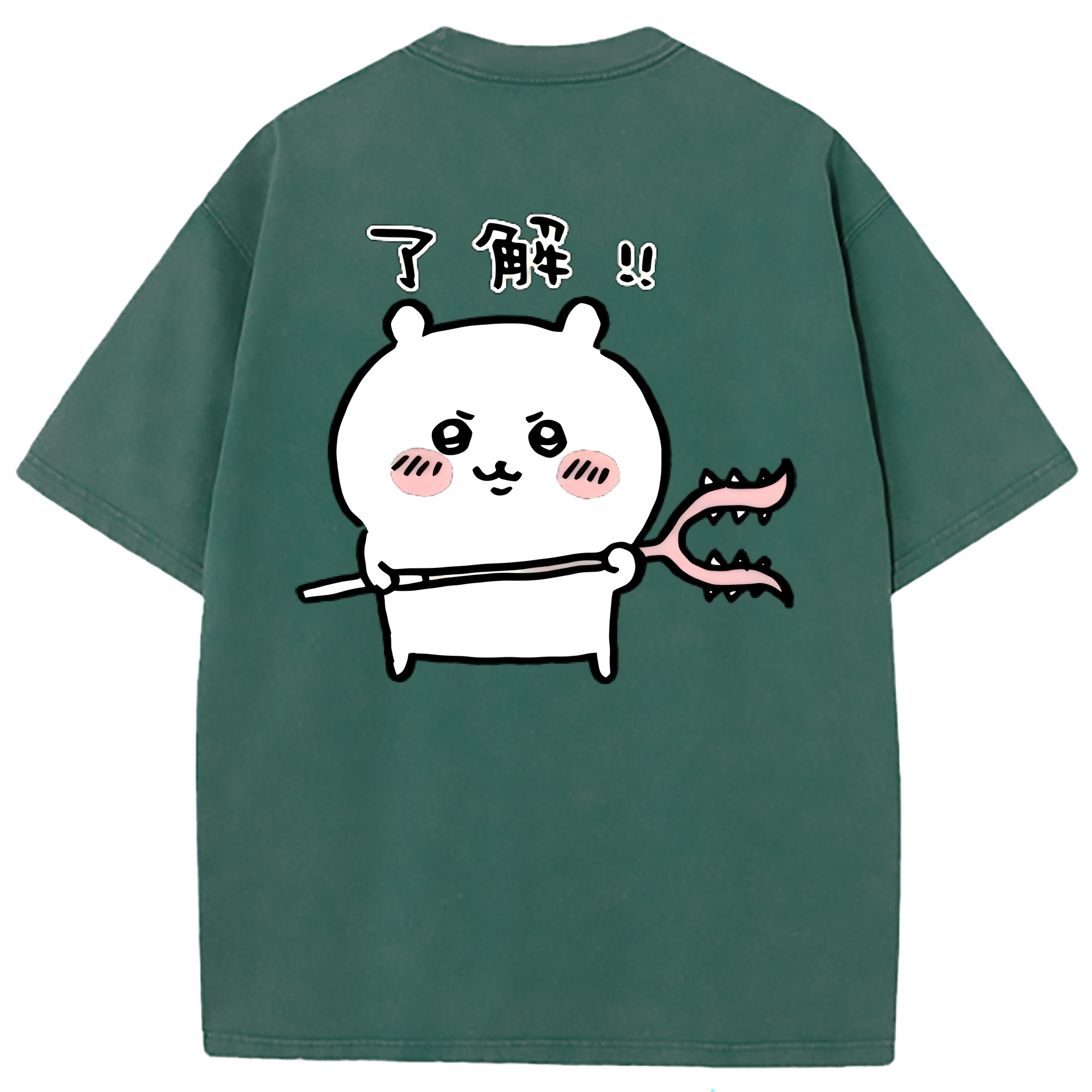 （画像用） ちいかわ ちいかわ Chii-kawa chiikawa 綿100% ヴィンテージ風 半袖Tシャツ（背面プリント）
